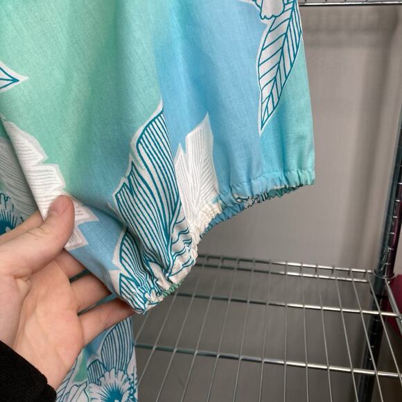 Vintage Made in Hawaii Women's Green Hibiscus‎ Leaf Dress Size 10 Aloha Tropical - Picture 8 of 10